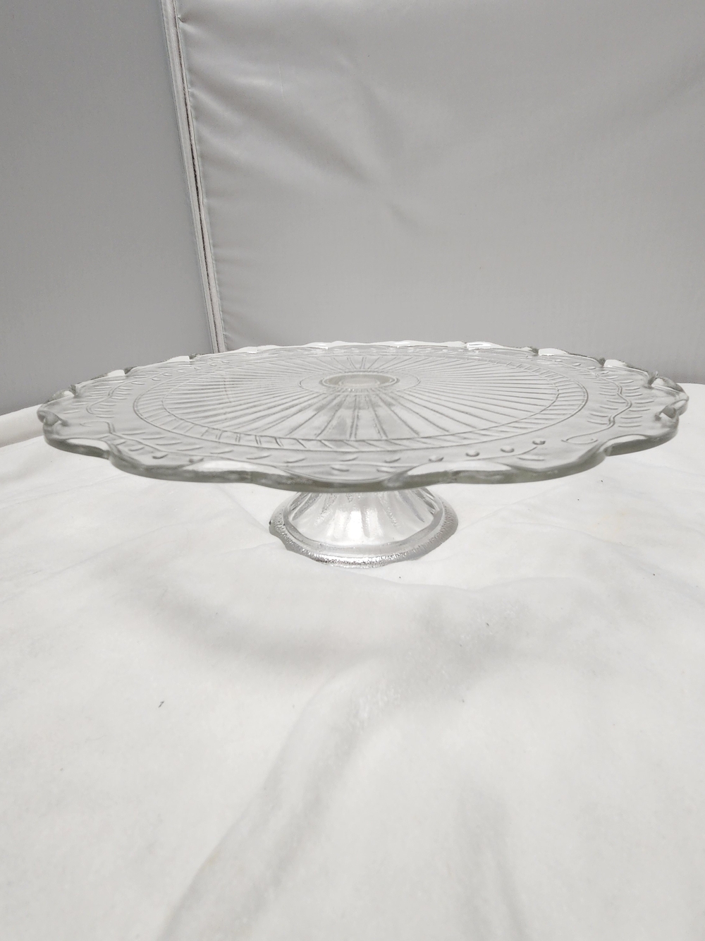 Classic Clear Glass Pedestal Cake Stand - Decorative Serving Platter